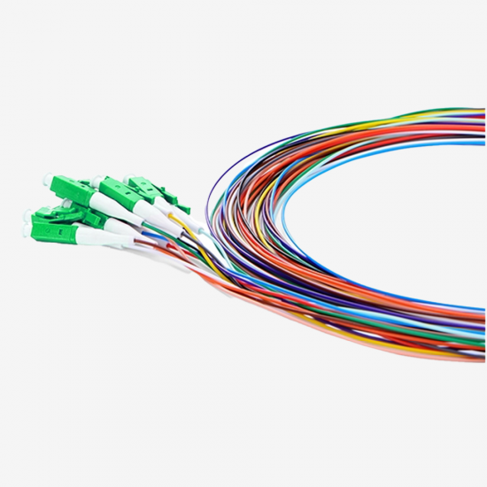 12 Color Fiber Optik Pigtail Single Mode LC APC - Easy Strip - 2 Metre