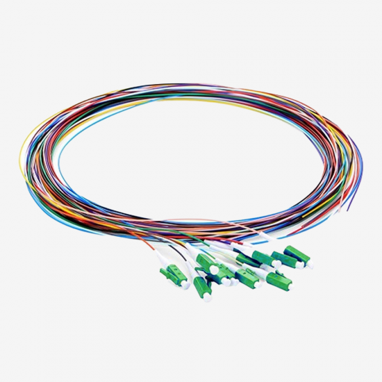 12 Color Fiber Optik Pigtail Single Mode LC APC - Easy Strip - 2 Metre