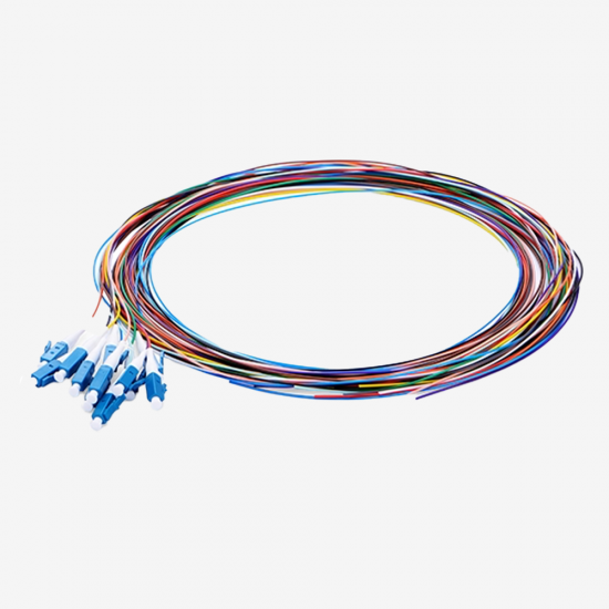 12 Color Fiber Optik Pigtail Single Mode LC UPC - Easy Strip - 2 Metre