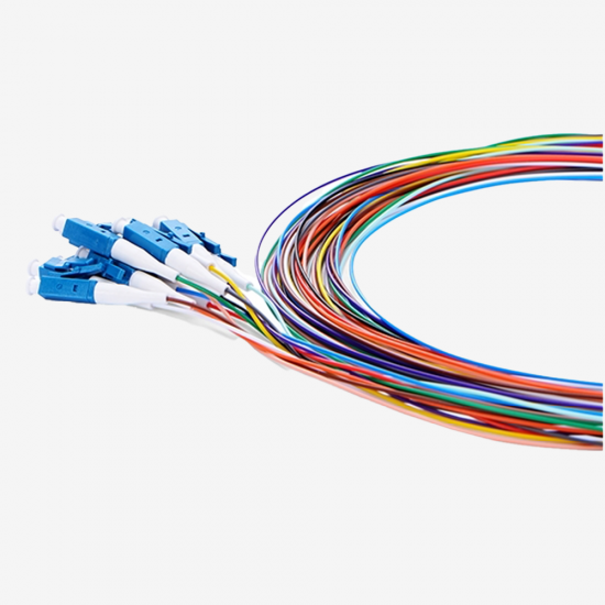 12 Color Fiber Optik Pigtail Single Mode LC UPC - Easy Strip - 2 Metre