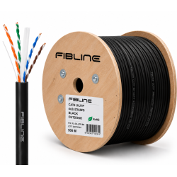 CAT6 23 AWG %100 Bakır Outdoor Siyah UV Dayanımlı PE Kablo – 500 Metre