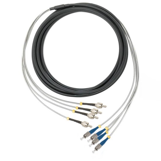 ST UPC - FC UPC - 4 Fiber G657A2, Breakout Patch Cord - Dış Ortam 7mm LSZH