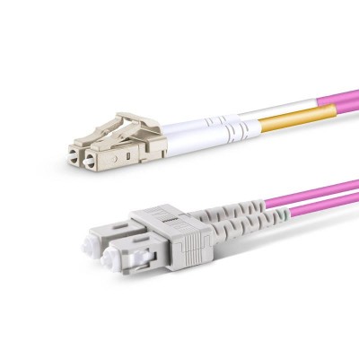 LC UPC - SC UPC - OM4 Fiber Optik Patch Cord Duplex LSZH 2mm