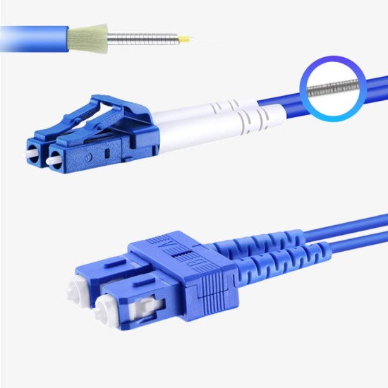 LC UPC - SC UPC - G657A2 Duplex Çelik Zırhlı Patch Cord LSZH 3mm