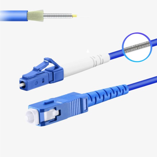 LC UPC - SC UPC - G657A2 Simplex Çelik Zırhlı Patch Cord LSZH 3mm