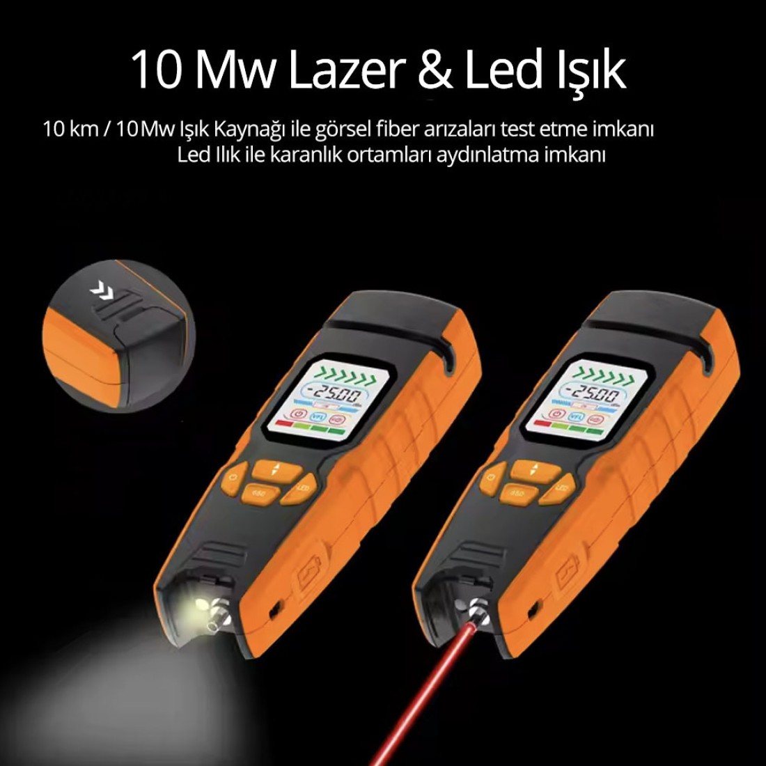 Fiber Optik Canlı Hat Görüntüleme & Işık Kaynağı 10Mw - VFL & Led